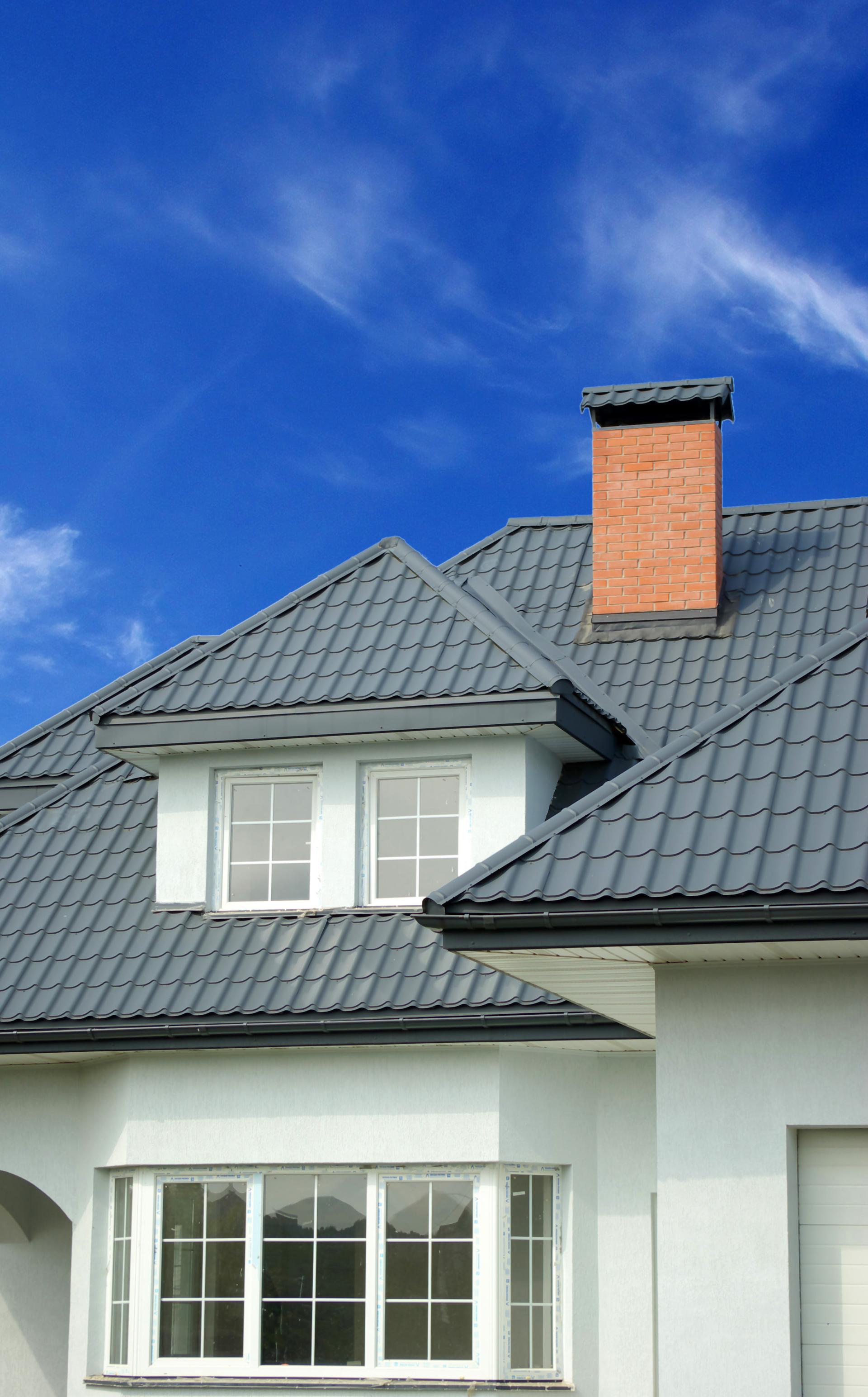 A newly installed roof on a home.