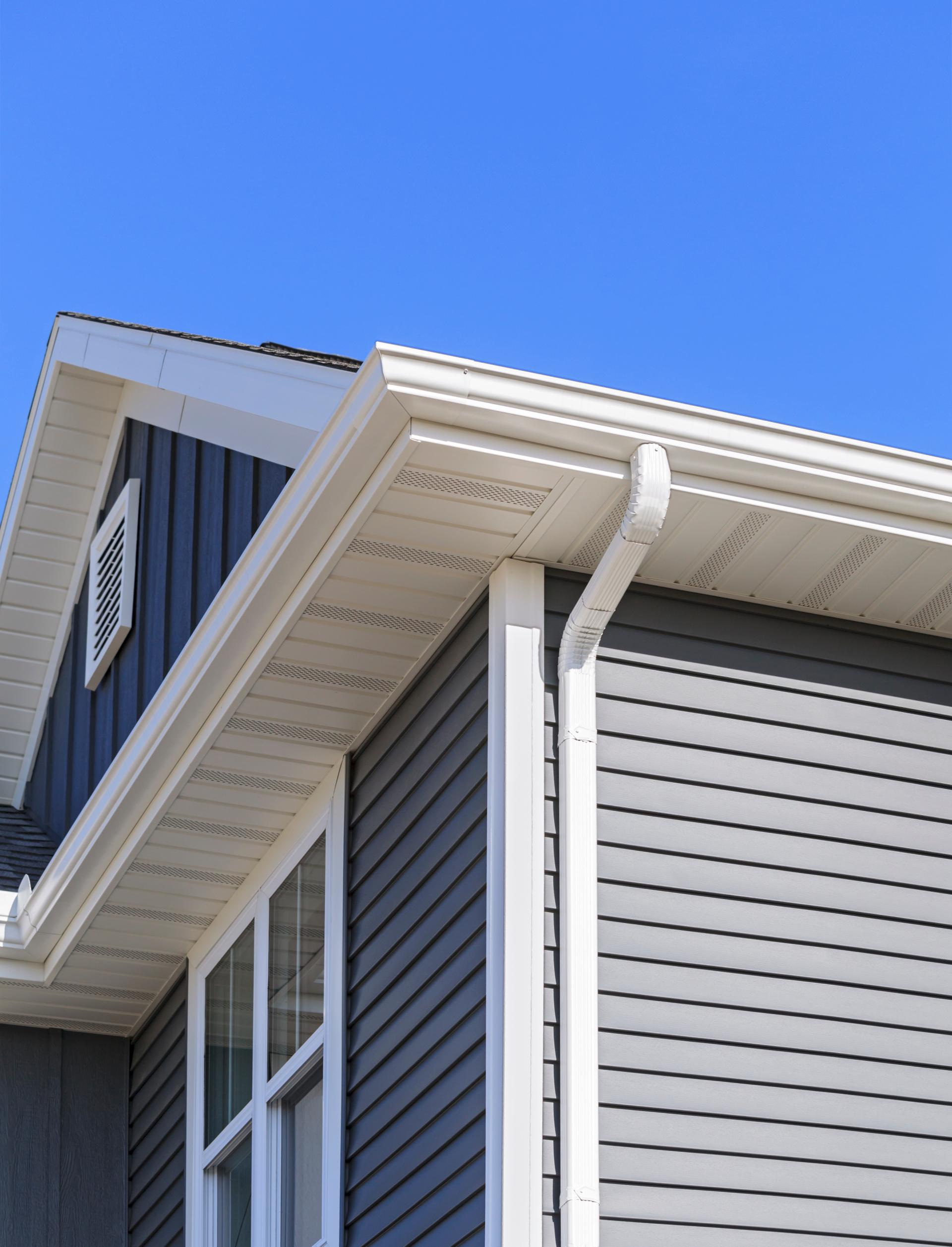A house with new blue siding